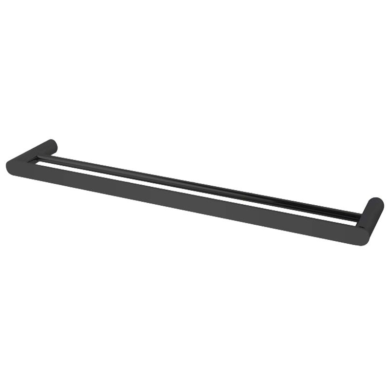 AR52-8.02 Esperia Matte Black Double Towel Rail 800mm