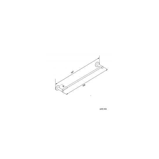 OX6610.TR LUCID PIN SERIES BLACK TOWEL RAIL 300MM