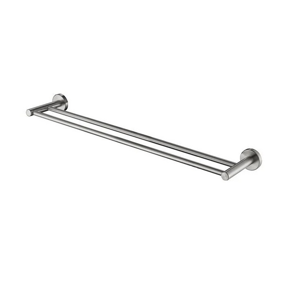 CH6602.TR LUCID PIN 800MM ROUND CHROME DOUBLE TOWEL RAIL