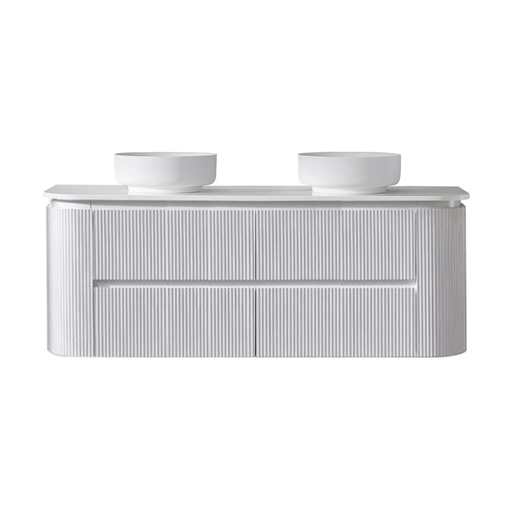 Avia Vanities Bristol 1500mm Wall Hung Matt White Vanity Double Bowl CWH68-1500DWM