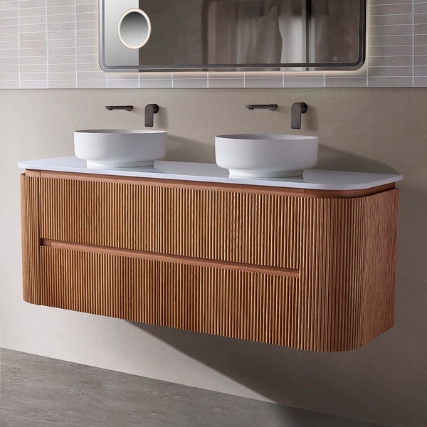 Avia Vanities Bristol 1500mm Wall Hung Rosewood Vanity Double Bowl CWH68-1500DA6