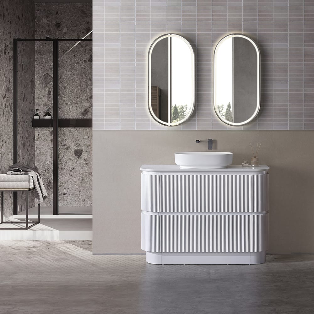 Avia Vanities Hudson 1200mm Floor Standing Matt White Vanity SK68-1200WM