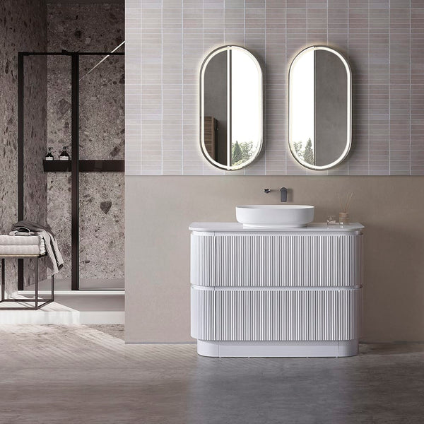 Avia Vanities Hudson 1200mm Floor Standing Matt White Vanity SK68-1200WM