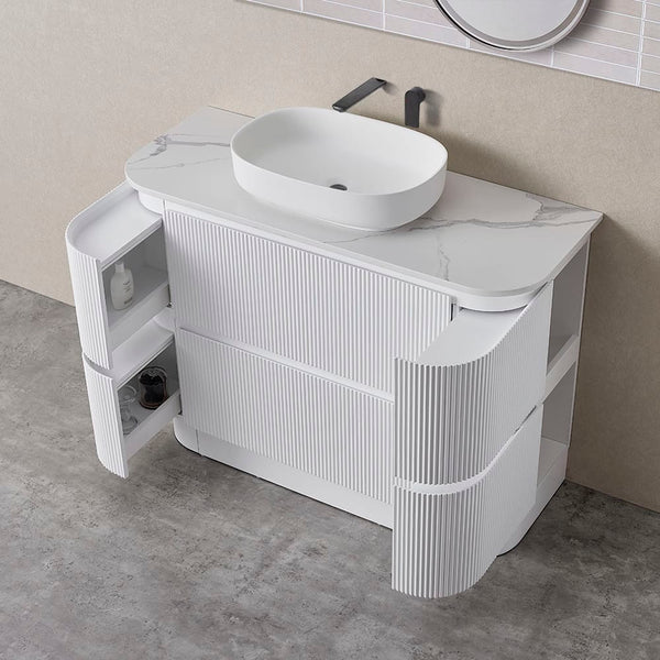 Avia Vanities Hudson 1200mm Floor Standing Matt White Vanity SK68-1200WM