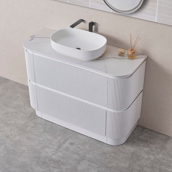 Avia Vanities Hudson 1500mm Floor Standing Matt White Vanity SK68-1500WM