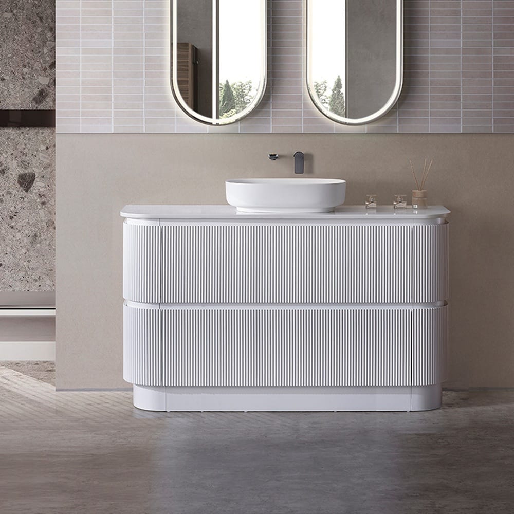 Avia Vanities Hudson 1500mm Floor Standing Matt White Vanity SK68-1500WM
