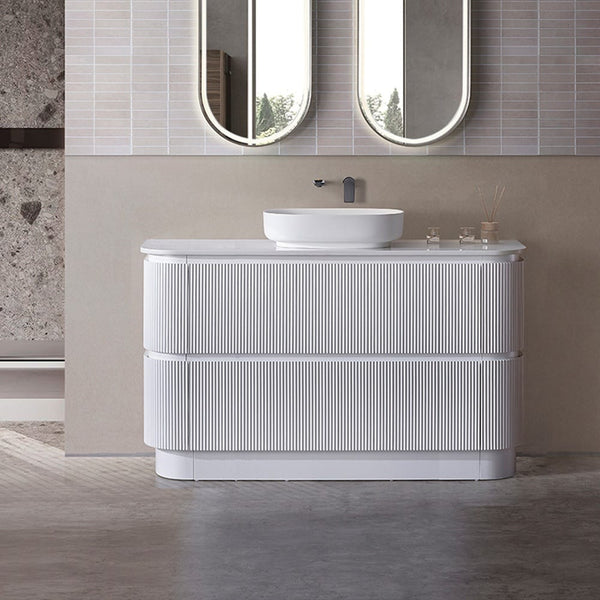 Avia Vanities Hudson 1500mm Floor Standing Matt White Vanity SK68-1500WM