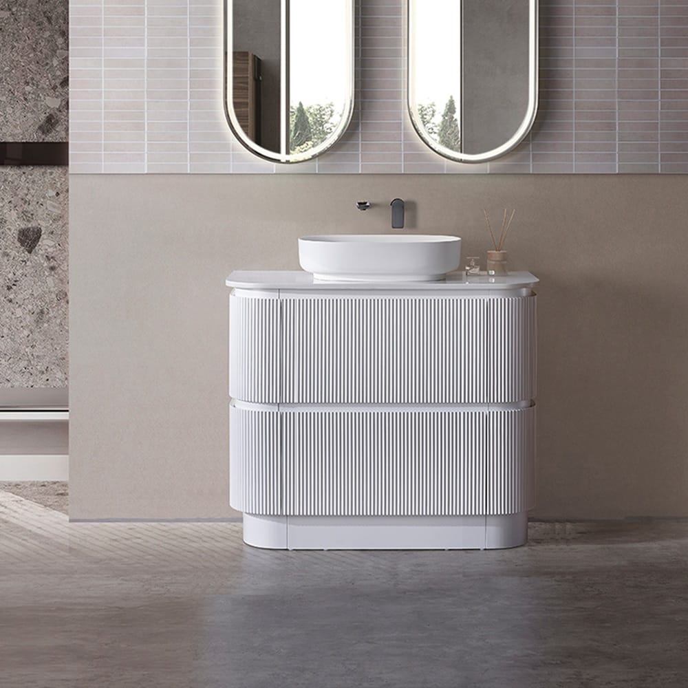 Avia Vanities Hudson 900mm Floor Standing Matt White Vanity SK68-900WM