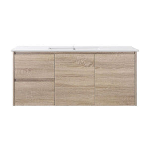 Avia Vanities Royce Deep Wall Hung Vanity 1200mm Prime Oak/Natural Timber Right/Left Drawers SYWH05-1200