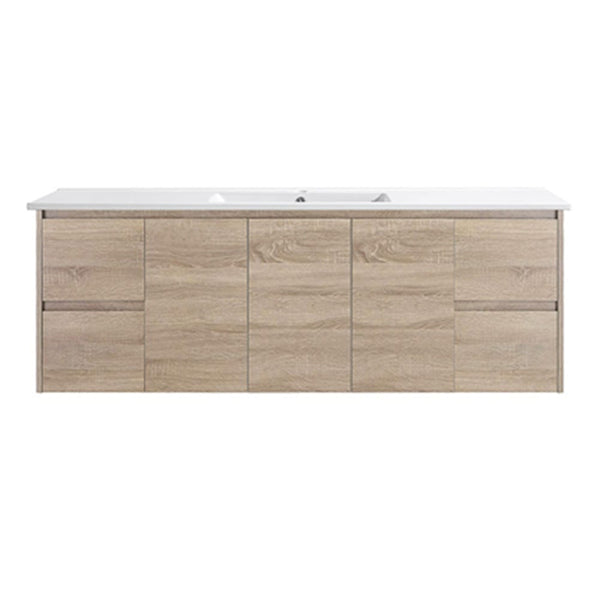 Avia Vanities Royce Deep Wall Hung Vanity 1500mm Prime Oak/Natural Timber Right/Left Drawers SYWH05-1500
