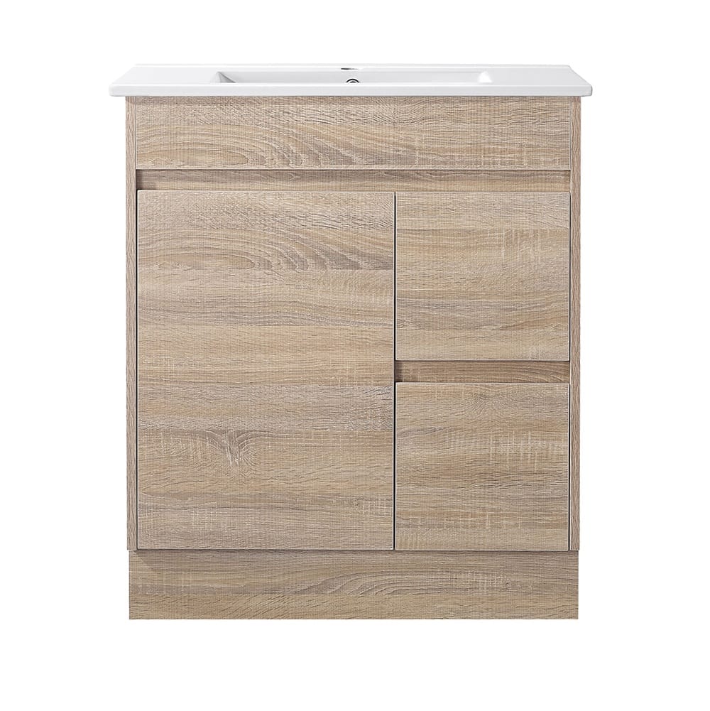 Avia Vanities Tobi Freestanding Vanity 750mm Prime Oak/Natural Timber Right/Left Drawers SY05-750