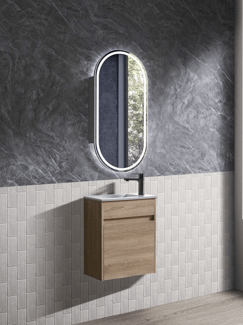 WH7-450A8 Blair Wall Hung Vanity Natural Timber 450mm