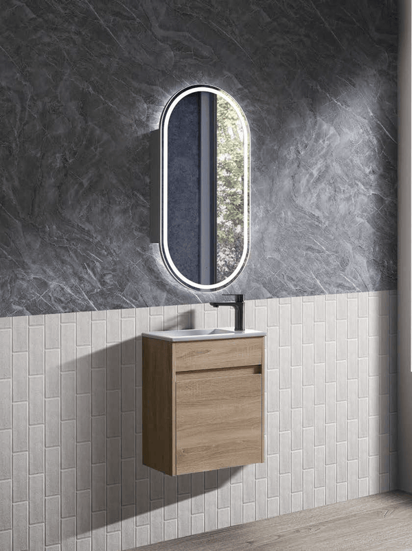 Avia Vanities WH7-450A8 Blair Wall Hung Vanity Natural Timber 450mm