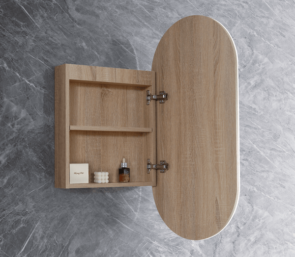 Azura simple LED OSH-4590A8 LED Krystal Collection 450*900*115MM Natural Timber SHAVING CABINET