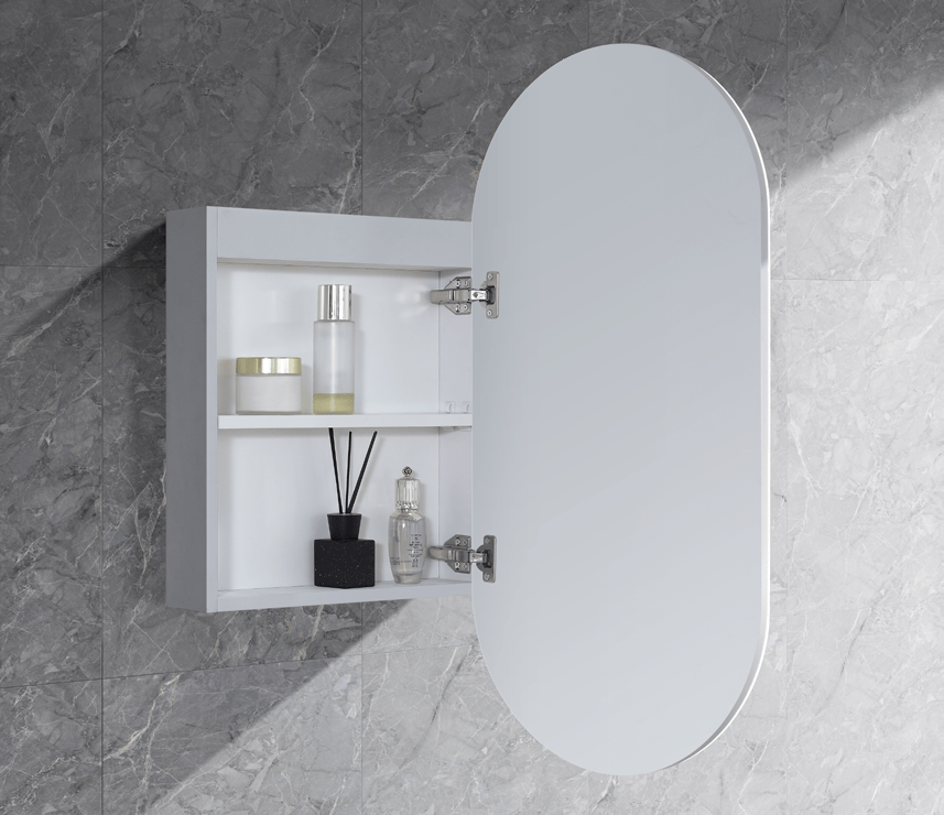 LED OSH-4590MW LED Krystal Collection 450*900*115MM  Matt White SHAVING CABINET