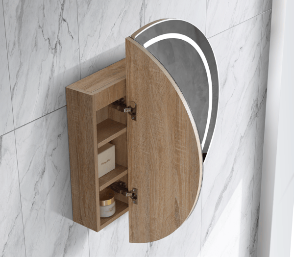 Azura simple LED RSC-800A8 LED Pearl Collection 800*800*130MM Natural Timber SHAVING CABINET