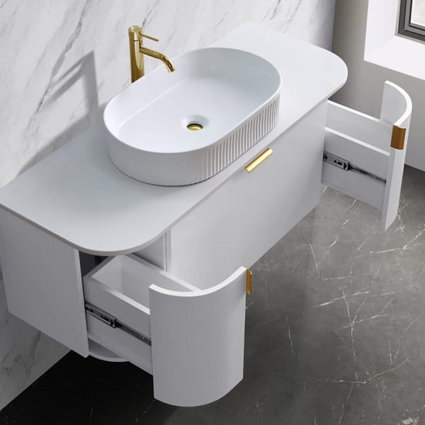 Azura Vanities CWH66-1200MW Plateau Collection 1200mm - Matt White Single Bowl