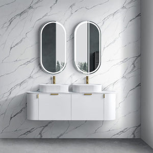 Azura Vanities CWH66-1500DMW Plateau Collection 1500mm - Matt White Double Bowls