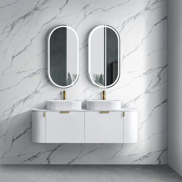 Azura Vanities CWH66-1500DMW Plateau Collection 1500mm - Matt White Double Bowls