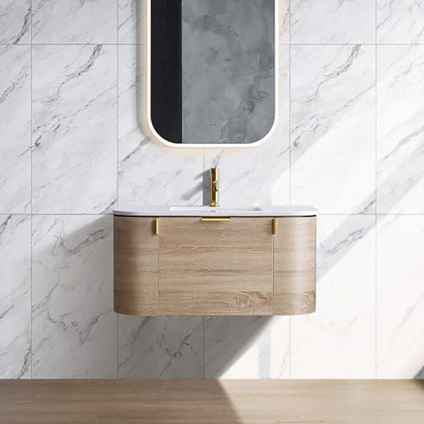 Azura Vanities CWH66-900A8 Plateau Collection 900mm - Natural Timber Single Bowl