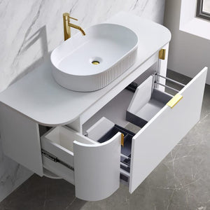 Azura Vanities CWH66-900WM Plateau Collection 900mm - Matt White Single Bowl