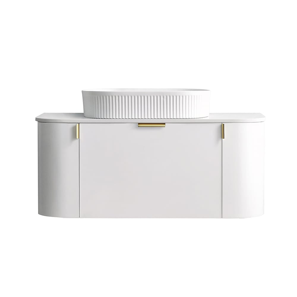 Azura Vanities CWH66-900WM Plateau Collection 900mm - Matt White Single Bowl