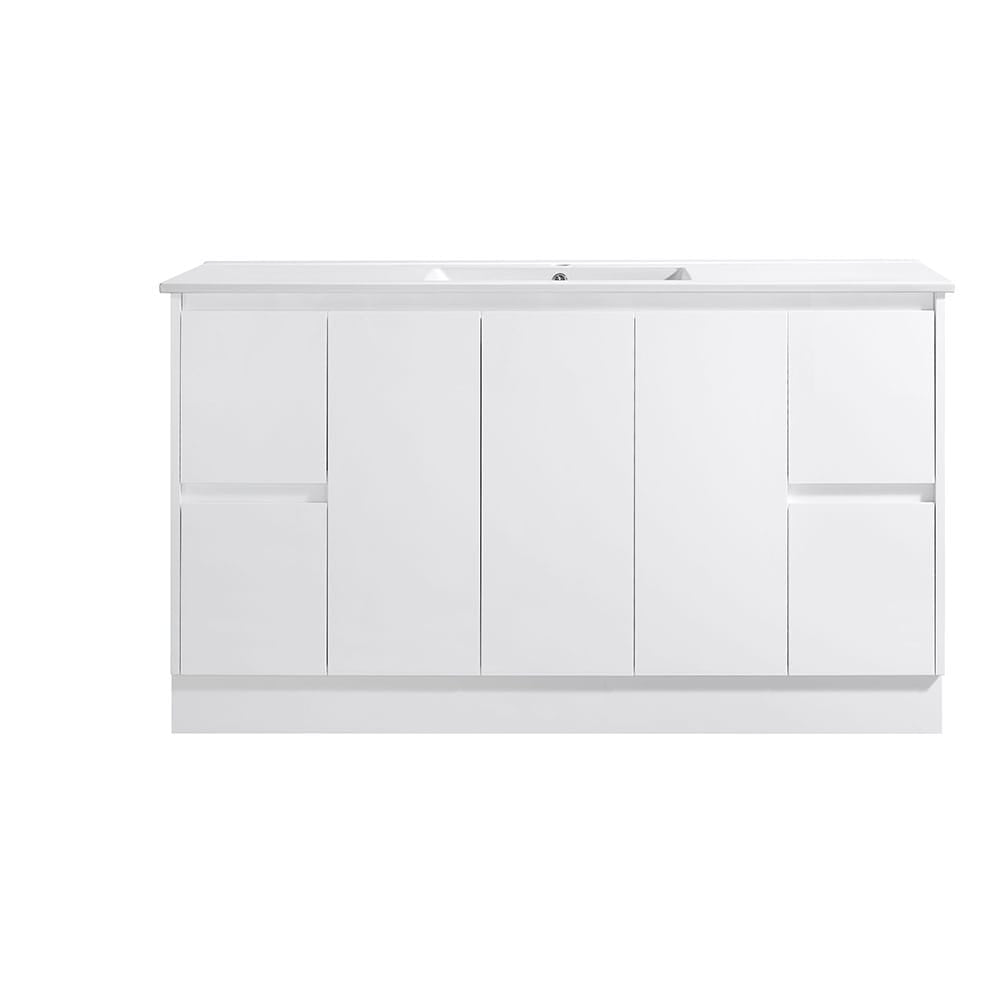 Azura Vanities SK7-1500W Sammy Collection Vanity 1500mm - Gloss White Single Bowl / Double Bowls