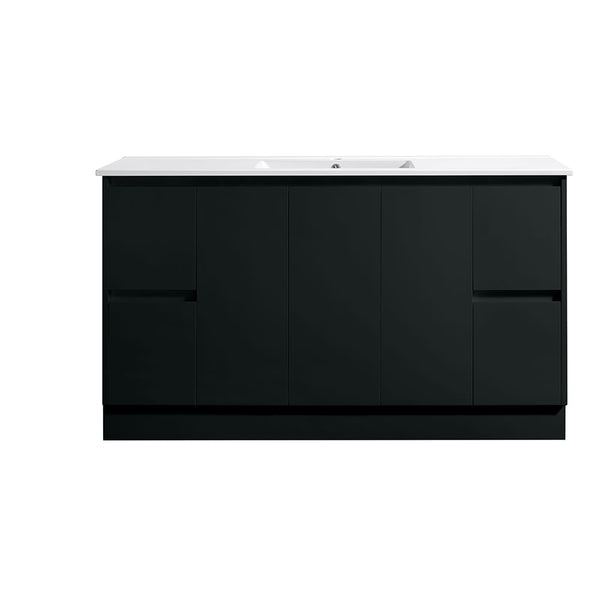 Azura Vanities SK7-1500WBM Sammy Collection Vanity 1500mm - Matt Black Single Bowl / Double Bowls