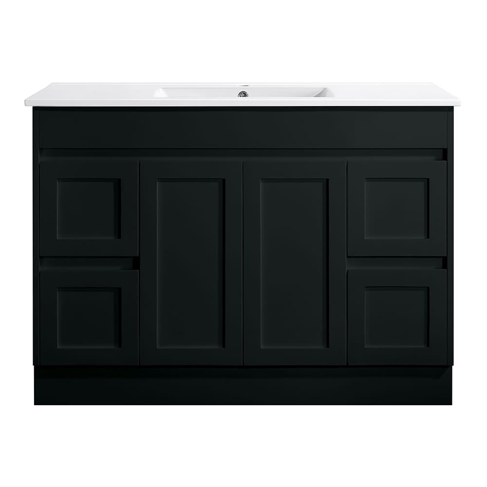 Azura Vanities SK76-1200WBM Quinn Collection Vanity 1200mm - Matt Black Single Bowl / Double Bowls