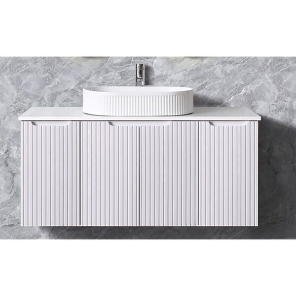 Azura Vanities WH56-1200WM Duplex Collection (Wall Hung) 1200mm - Matt White Single Bowl
