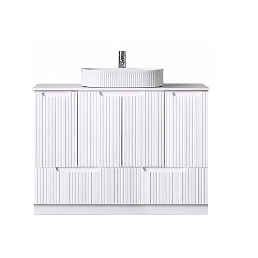 Azura Vanities WH56+SK56-1200WM Duplex Collection (Floor Standing) 1200mm - Matt White Single Bowl
