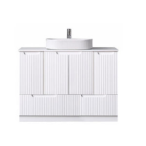 Azura Vanities WH56+SK56-1200WM Duplex Collection (Floor Standing) 1200mm - Matt White Single Bowl