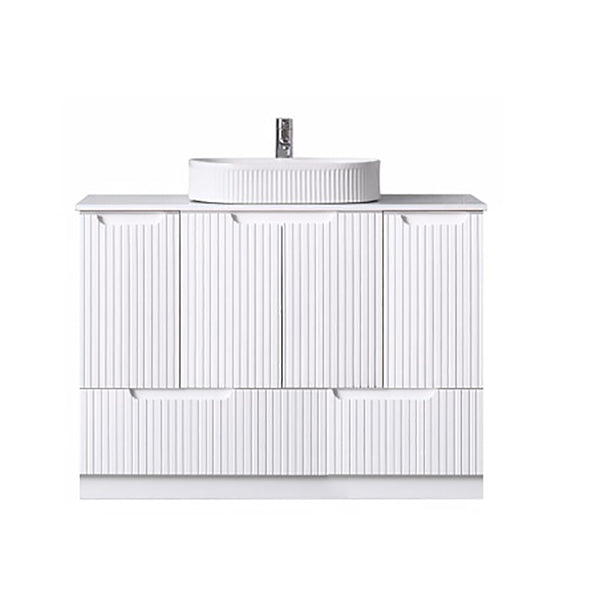 Azura Vanities WH56+SK56-1200WM Duplex Collection (Floor Standing) 1200mm - Matt White Single Bowl