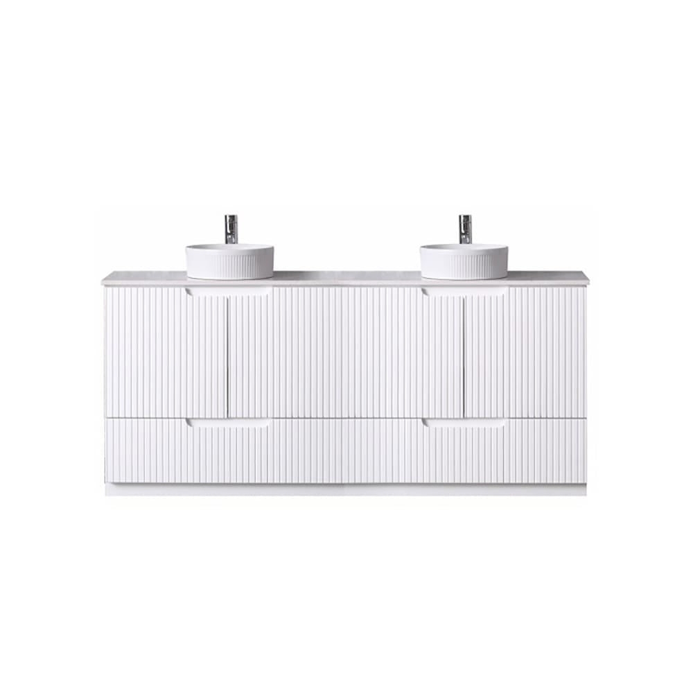 Azura Vanities WH56+SK56-1500DMW Duplex Collection (Floor Standing) 1500mm - Matt White Double Bowls