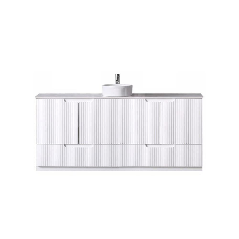 Azura Vanities WH56+SK56-1500MW Duplex Collection (Floor Standing) 1500mm - Matt White Single Bowl