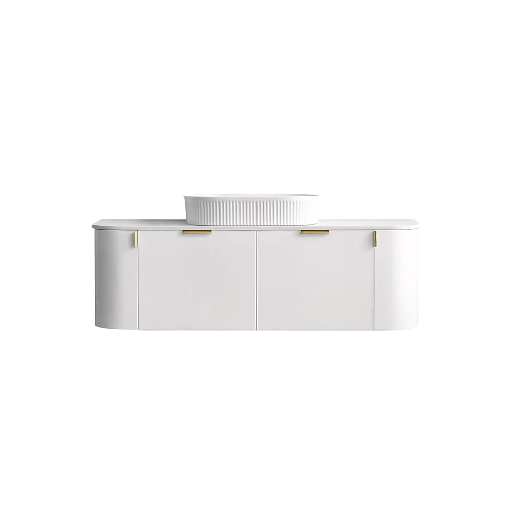 Azura Vanities CWH66-1500MW Plateau Collection 1500mm - Matt White Single Bowl