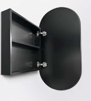Azura Vanities OSH-4590MB Krystal Collection 450X900x120MM Matt Black SHAVING CABINET