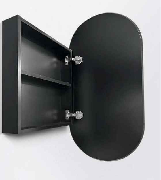 Azura Vanities OSH-4590MB Krystal Collection 450X900x120MM Matt Black SHAVING CABINET