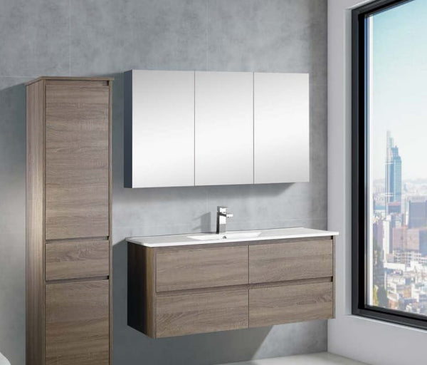 Azura Vanities PSH-12075MG Brighton Collection Mirror Shaving Cabinet Matt Grey 1200mm