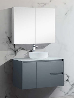 Azura Vanities PSH-9075 Brighton Collection Mirror Shaving Cabinet Gloss White 900mm