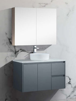 Azura Vanities PSH-9075A1 Brighton Collection Mirror Shaving Cabinet Prime Oak 900mm