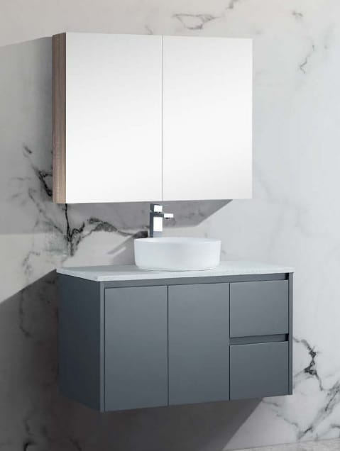 Azura Vanities PSH-9075A1 Brighton Collection Mirror Shaving Cabinet Prime Oak 900mm
