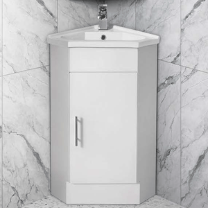 Azura Vanities Serin Collection Corner Vanity 410mm - Gloss White Single Bowl
