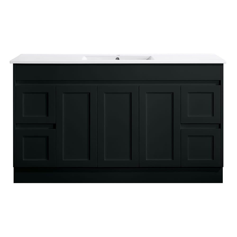 Azura Vanities SK76-1500WBM Quinn Collection Vanity 1500mm - Matt Black Single Bowl / Double Bowls