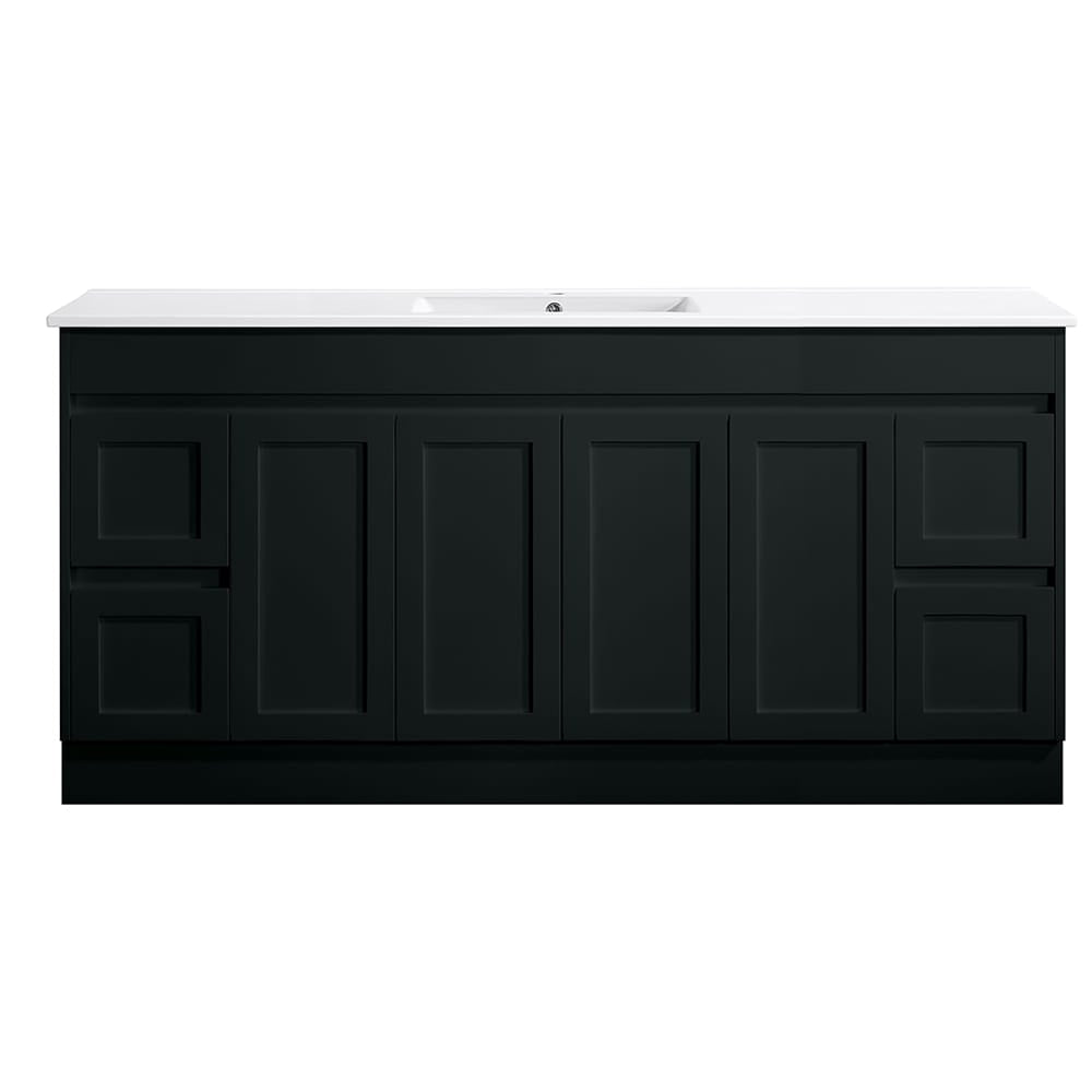 Azura Vanities SK76-1800WBM Quinn Collection Vanity 1800mm - Matt Black Double Bowl