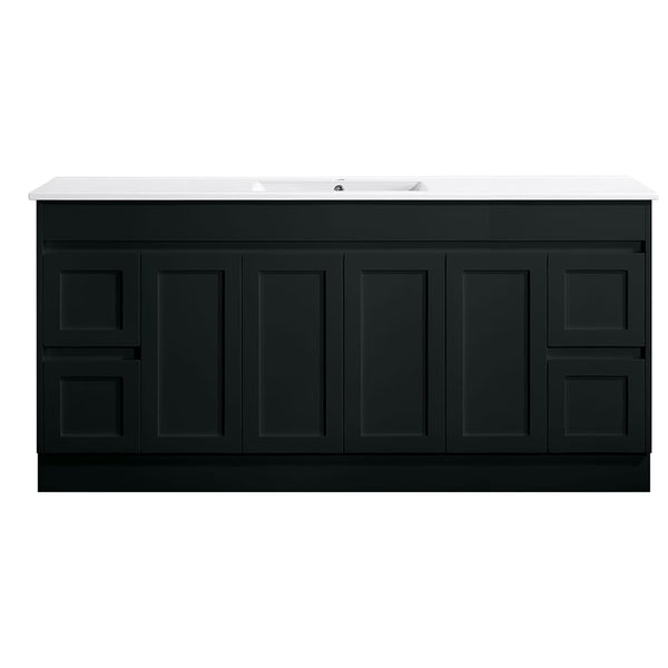 Azura Vanities SK76-1800WBM Quinn Collection Vanity 1800mm - Matt Black Double Bowl