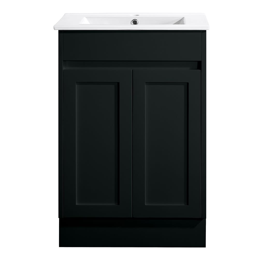 Azura Vanities SK76-600WBM Quinn Collection Vanity 600mm - Matt Black Single Bowl