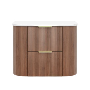 KDK Vanity Arden-D Prime Oak Fluted Curved Wall Hung Vanity Cabinet 750mm