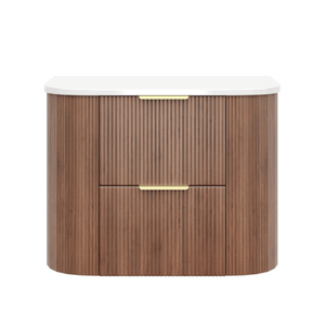 KDK Vanity Arden-D Prime Oak Fluted Curved Wall Hung Vanity Cabinet 750mm
