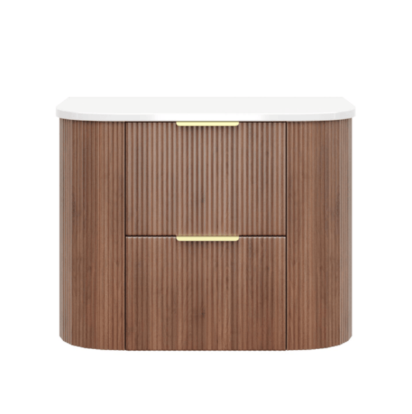 KDK Vanity Arden-D Prime Oak Fluted Curved Wall Hung Vanity Cabinet 750mm